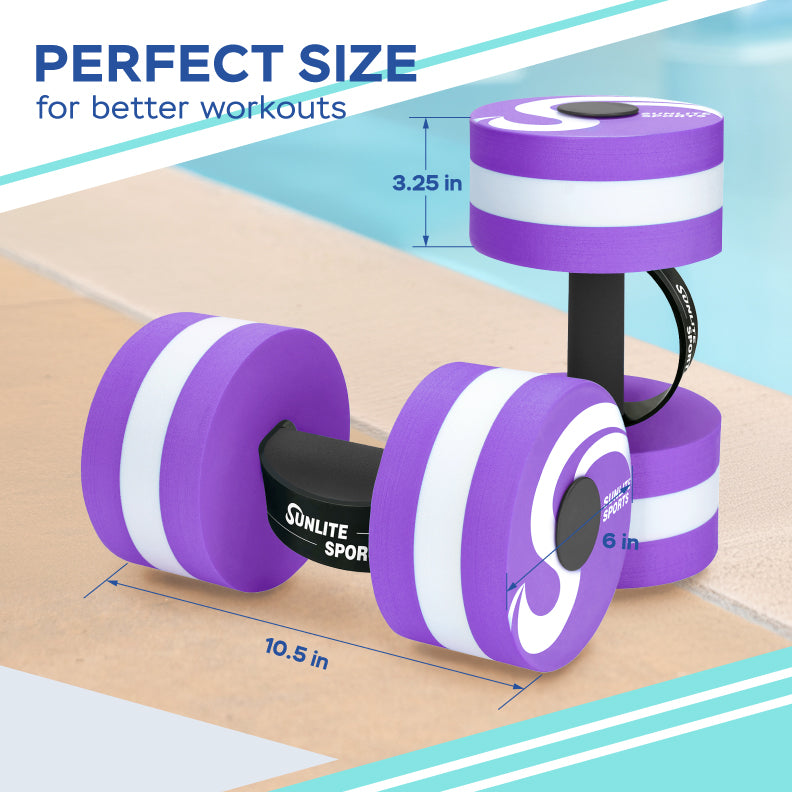 Large Water Dumbbells with Handle Strip (Purple Premium)