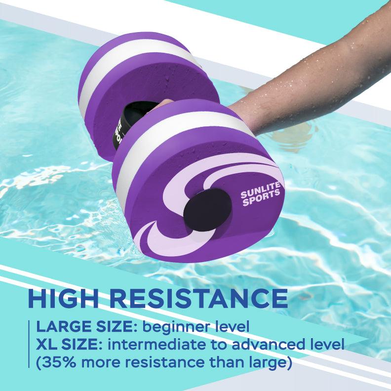 Large Water Dumbbells with Handle Strip (Purple Premium)
