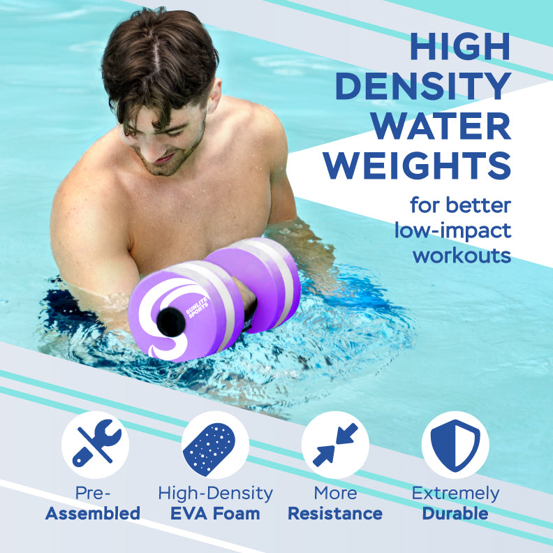 Large Water Dumbbells with Handle Strip (Purple Premium)