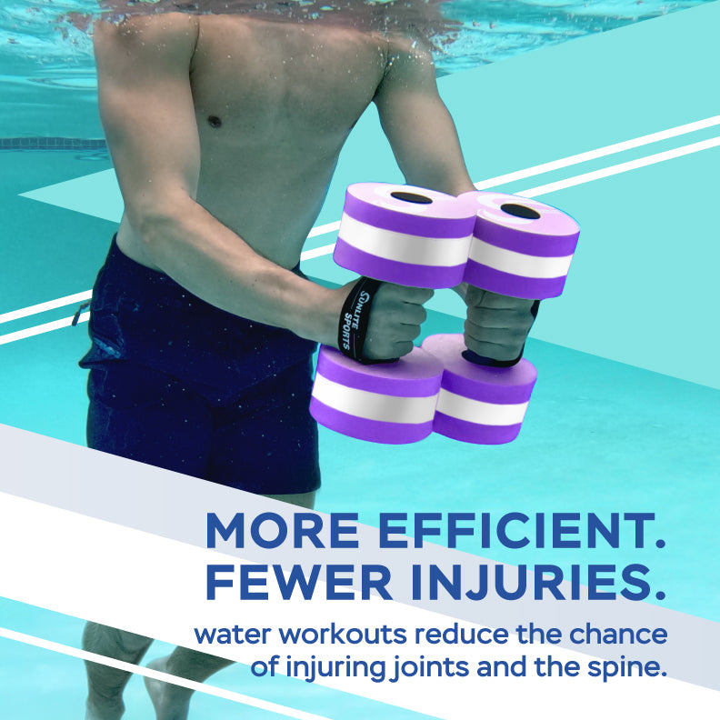 Large Water Dumbbells with Handle Strip (Purple Premium)
