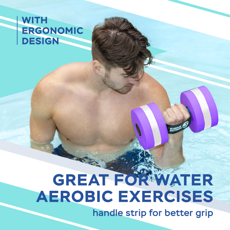 Large Water Dumbbells with Handle Strip (Purple Premium)