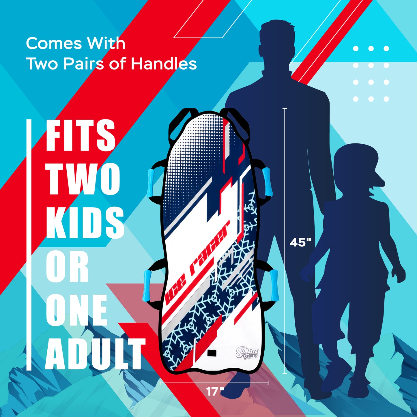 Premium Captain Ice Racer 45" Foldable Snow Sled