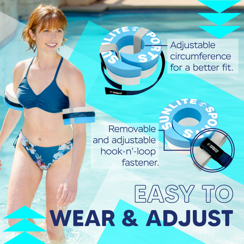 Aquatic Fitness Cuffs, Water Aerobics Float Ring with Adjustable Webbing