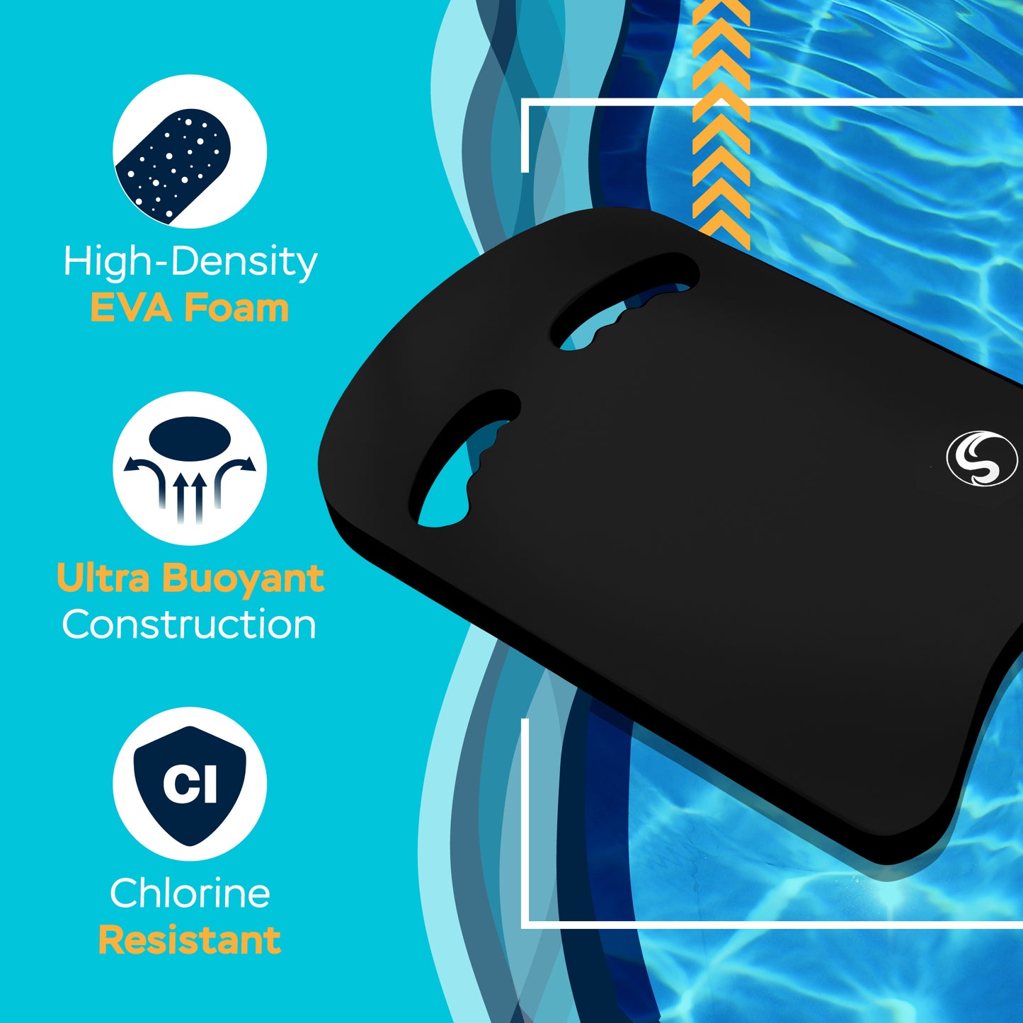 Kickboard With Ergonomic Handles (Black)