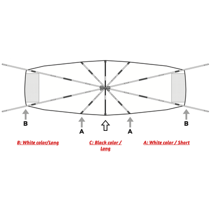 Replacement Canopy Support Poles for 2-Person River Blazer Tube (3015SS)