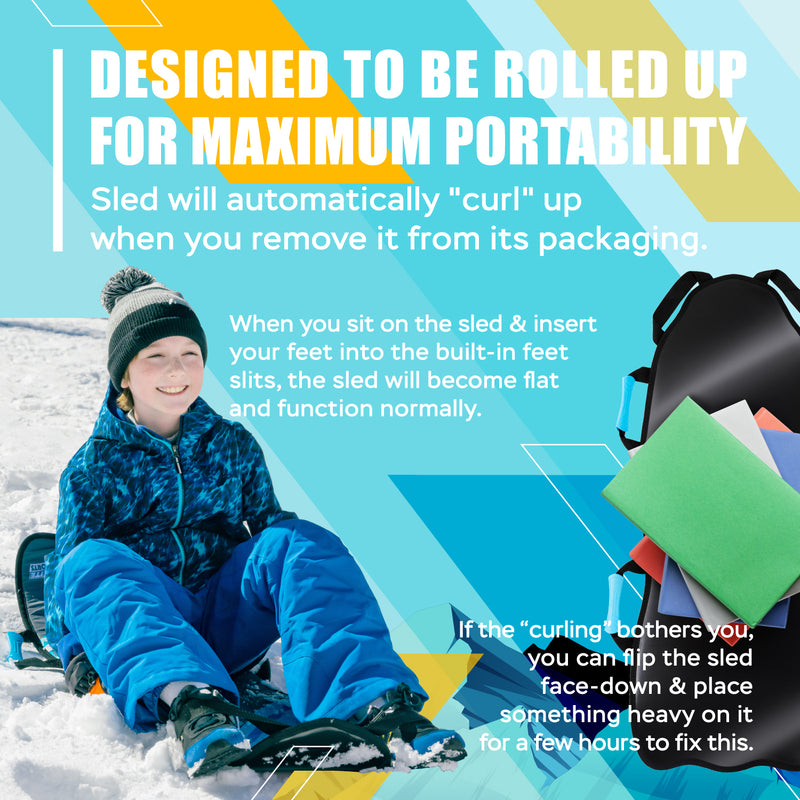 Space Explorer 45" Foldable Snow Sled with Extra Padding