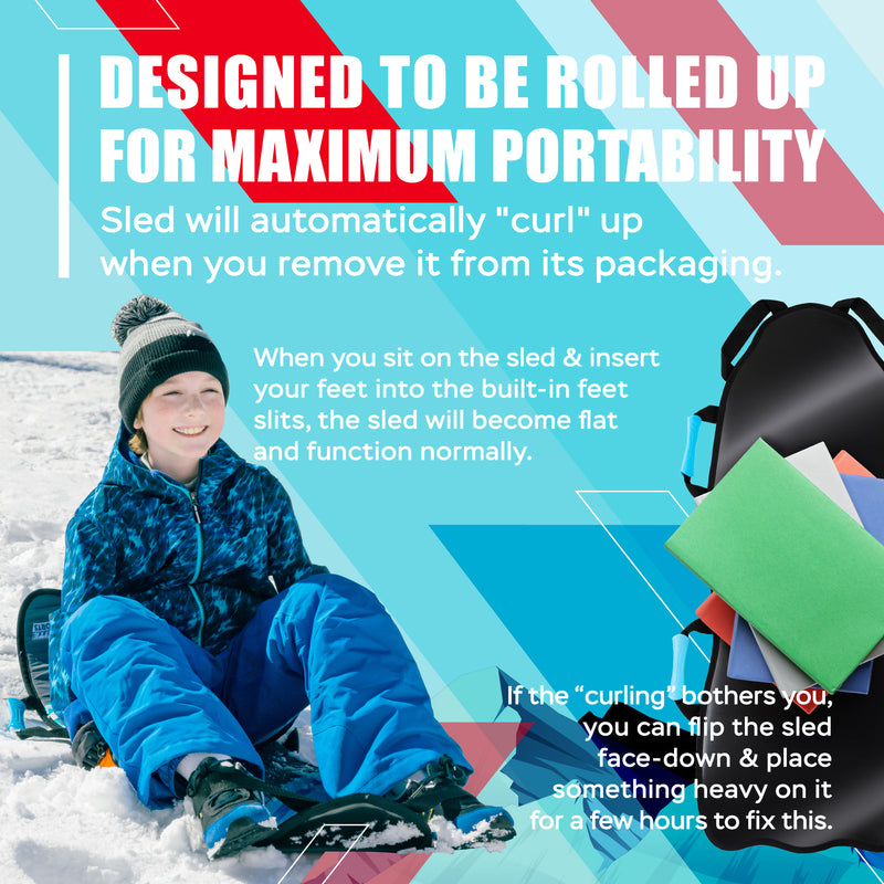 Captain Ice Racer 45" Foldable Snow Sled with Extra Padding