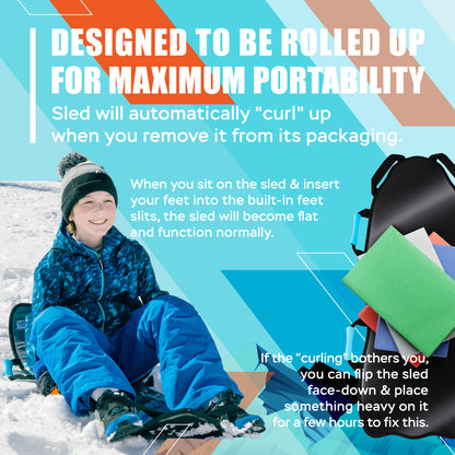 Winter Wonderland 45" Foldable Snow Sled with Extra Padding