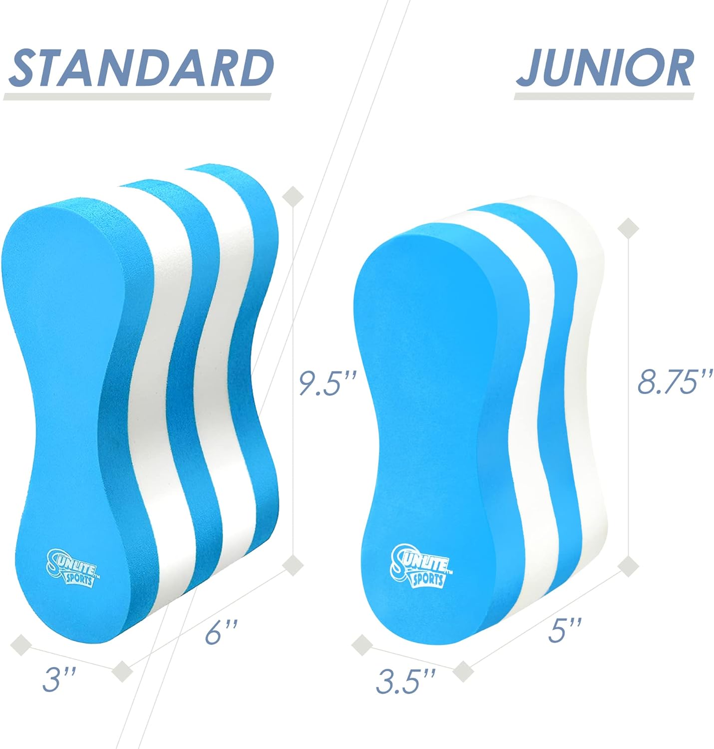 Junior Pull Buoy Premium Eva Foam (Blue/White)