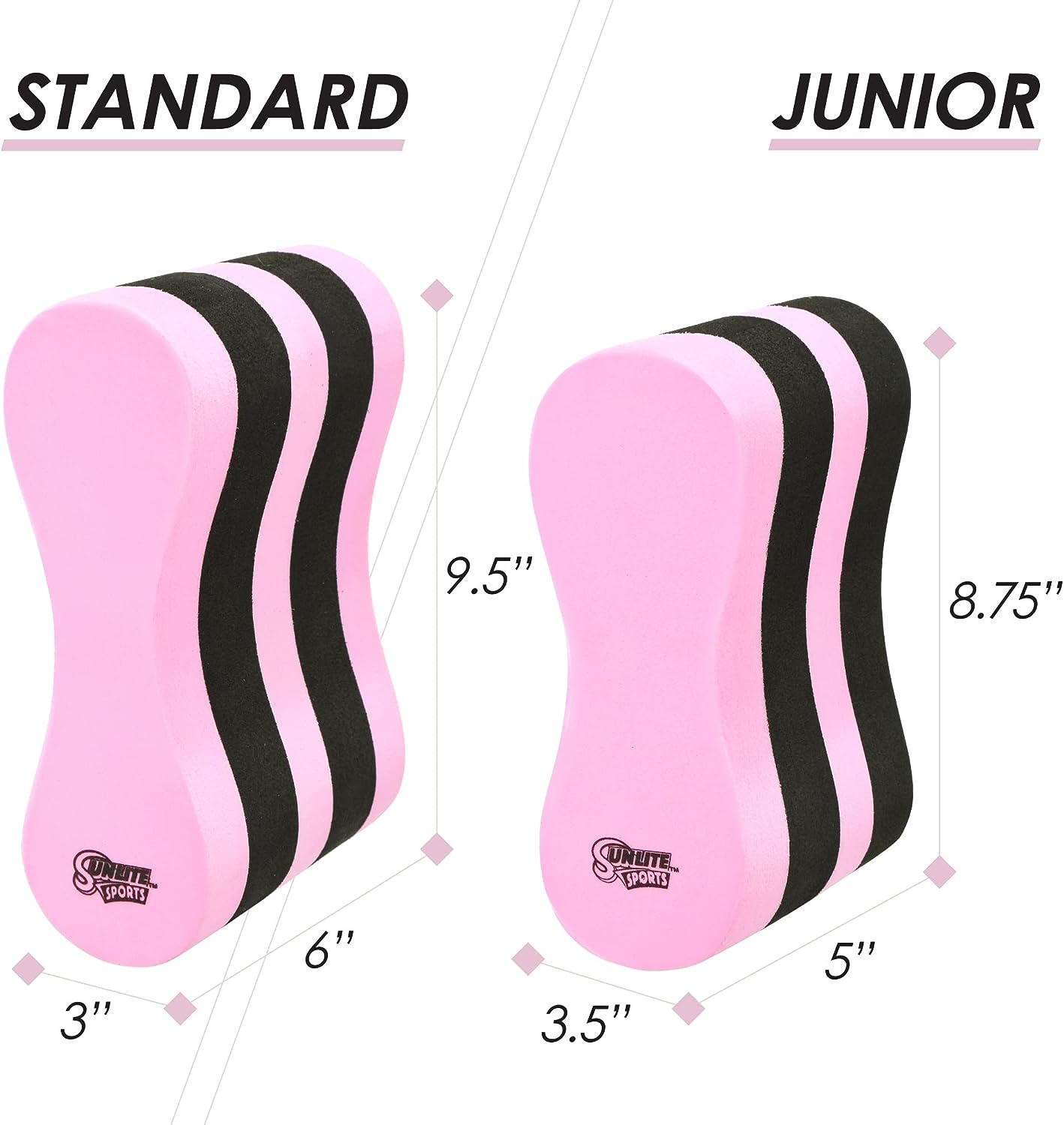 Junior Pull Buoy Premium Eva Foam (Pink/Black)