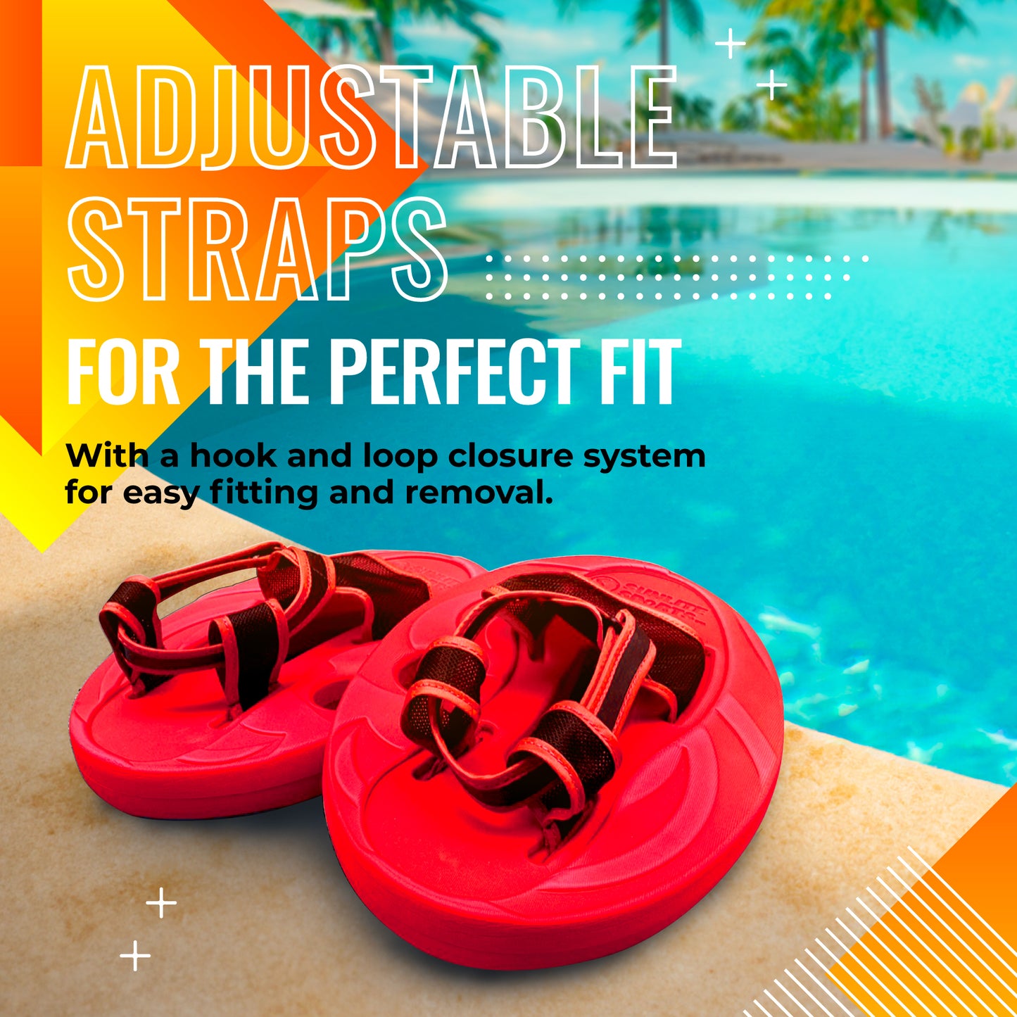 2-in-1 Resistance Hand and Feet Paddles (Red Small)