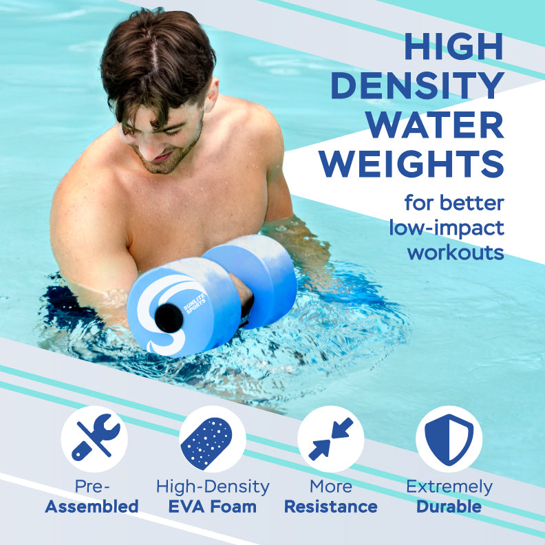 Large Water Dumbbells with Handle Strip (Blue)