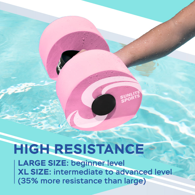 Large Water Dumbbells with Handle Strip (Pink)