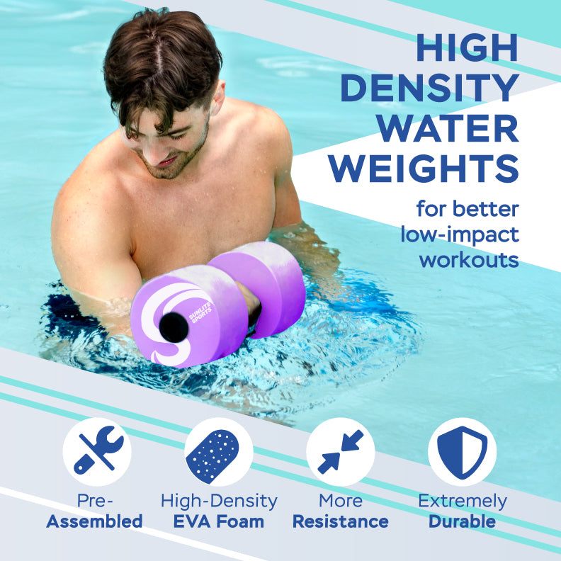 Large Water Dumbbells with Handle Strip (Purple)