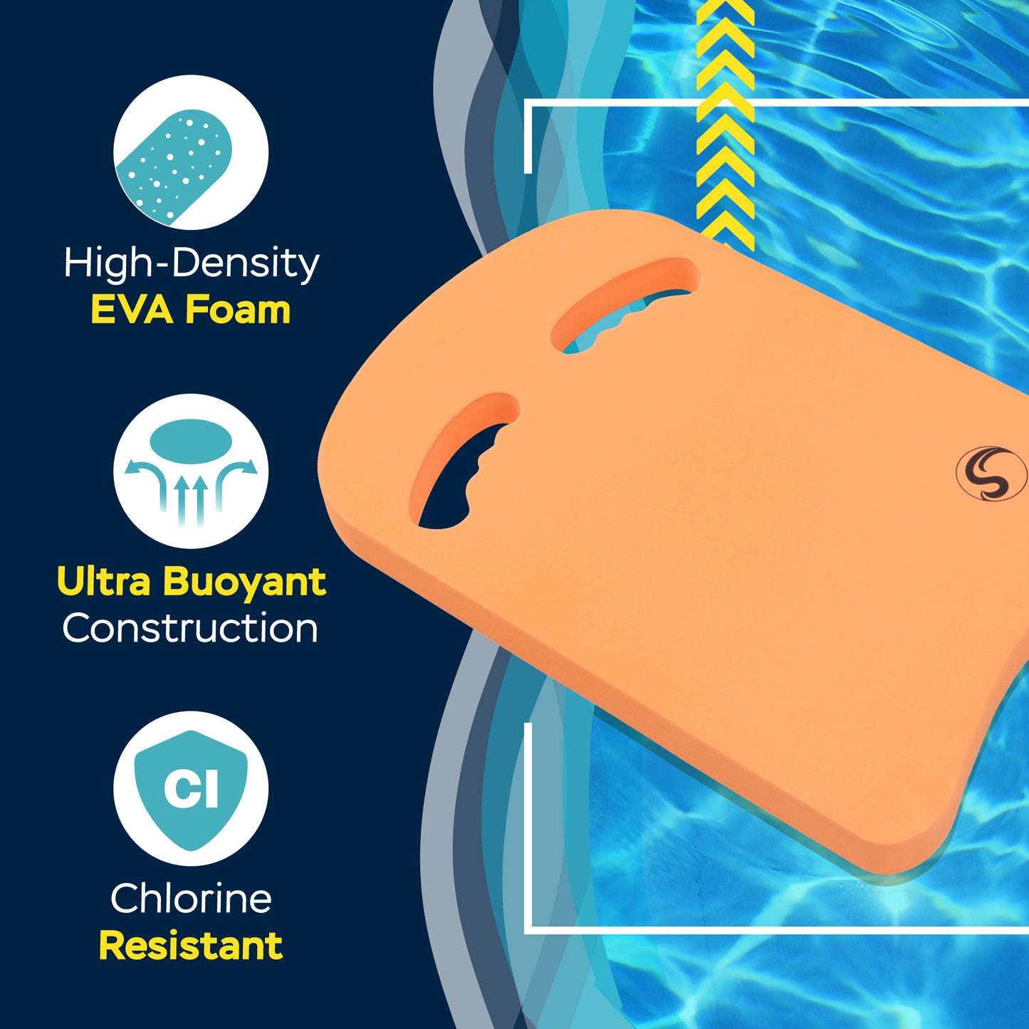 Kickboard With Ergonomic Handles (Orange)