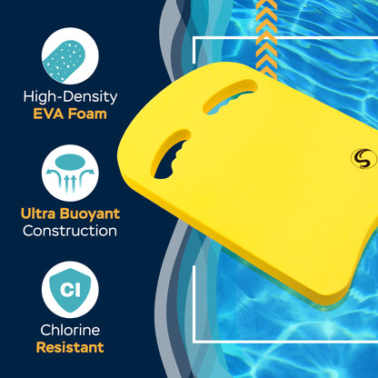 Kickboard With Ergonomic Handles (Yellow)