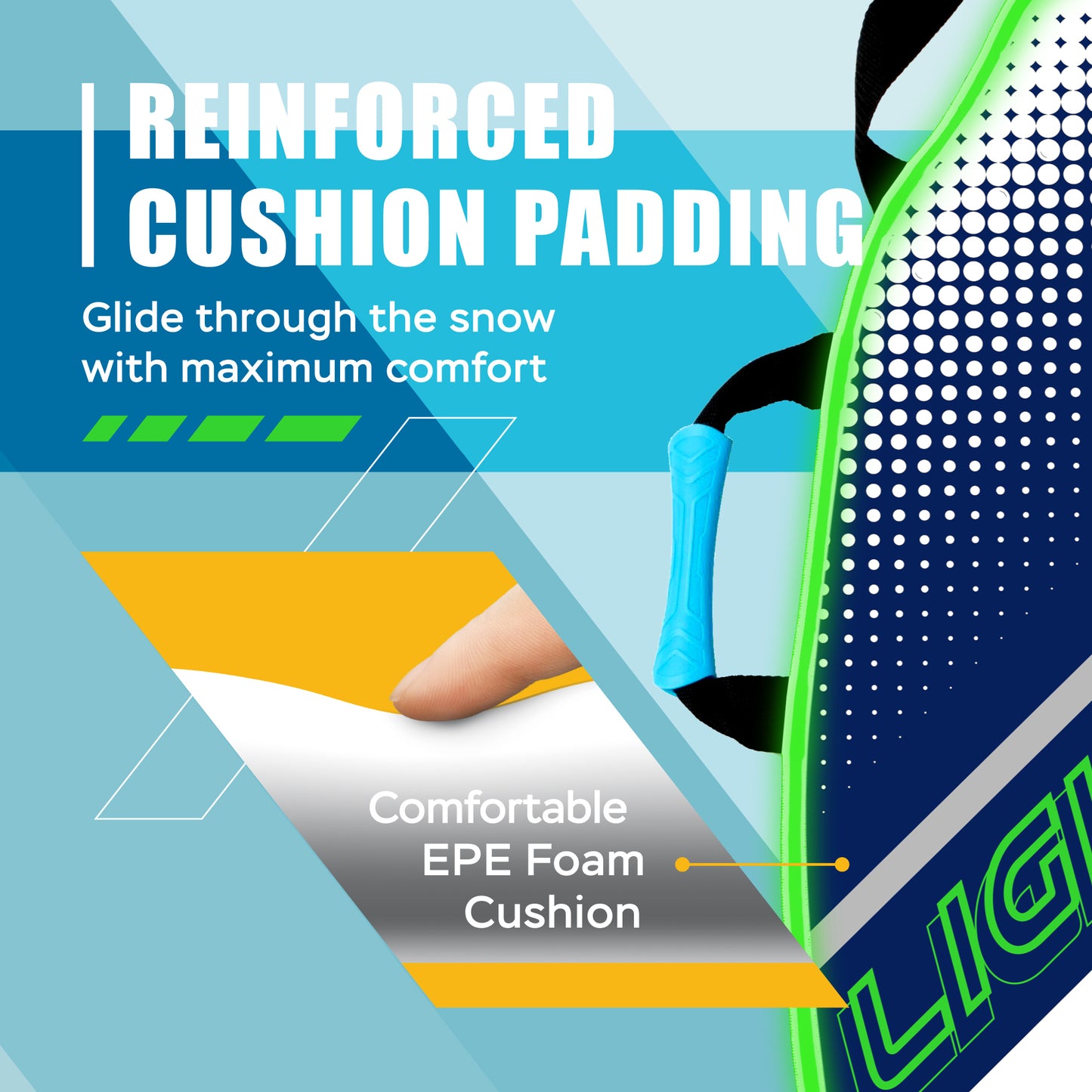 Premium Captain Ice Racer 45" with LED Foldable Snow Sled