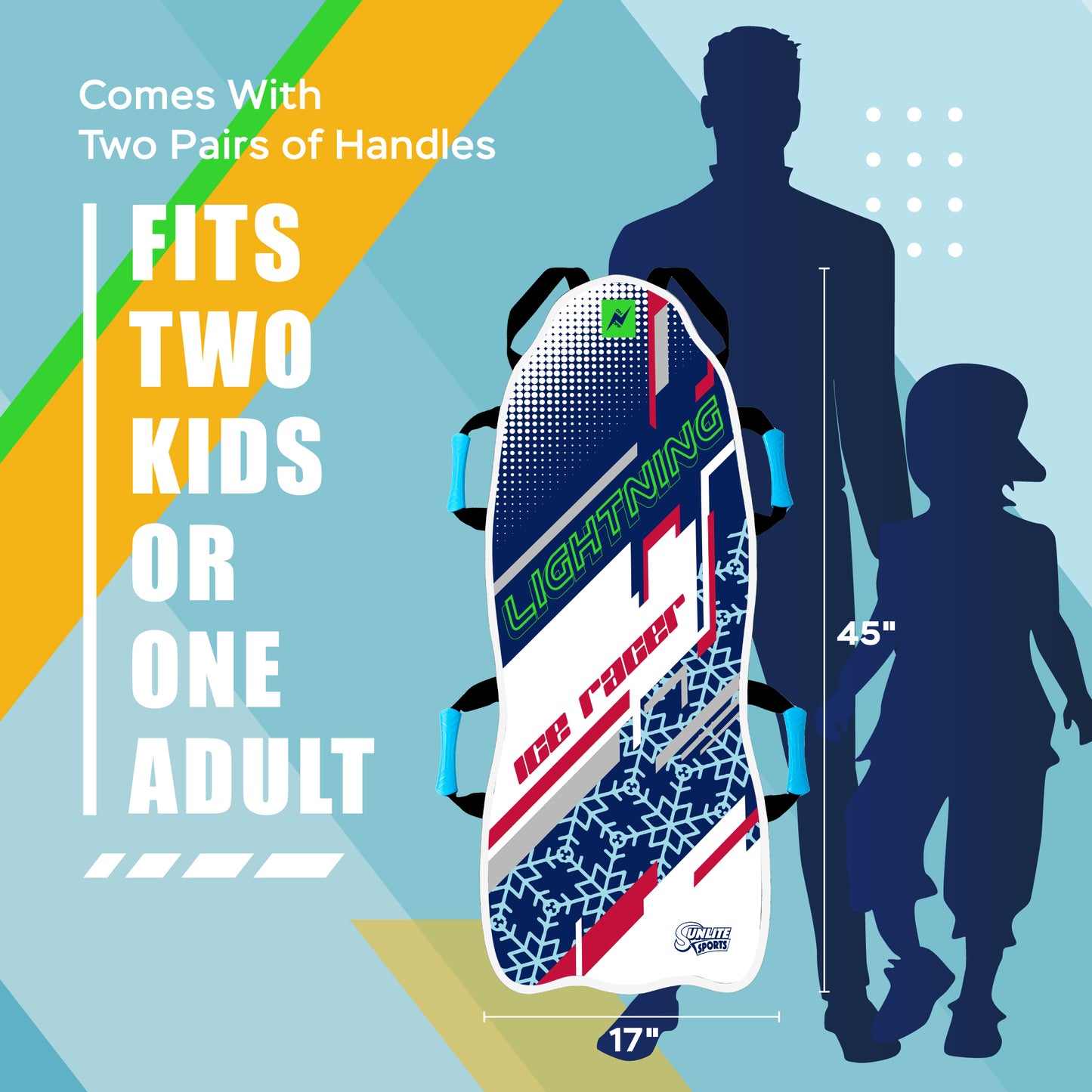 Premium Captain Ice Racer 45" with LED Foldable Snow Sled