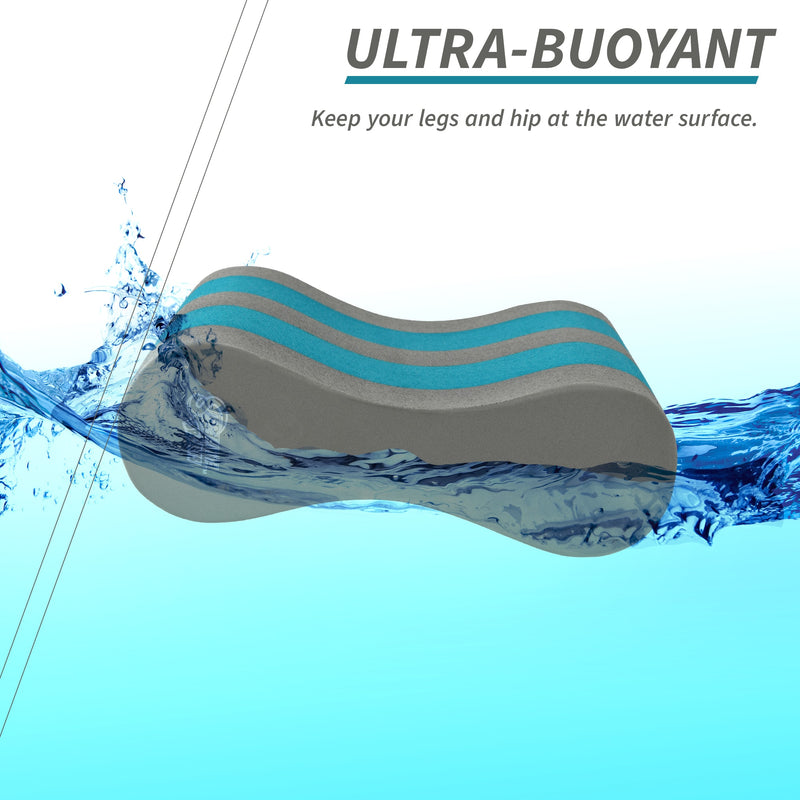Pull Buoy Premium EVA Foam (Grey/Teal)