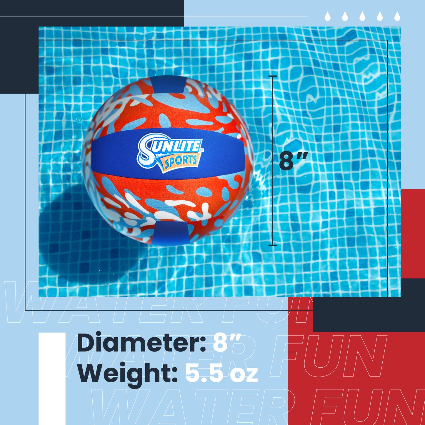 Water Volleyball 2-Pack Blue/Green and Red Blue