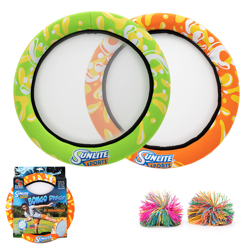 Bongo Discs Ball Paddle Game (Orange/Green) - Sunlite Sports