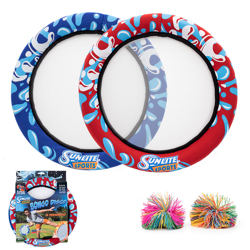 Bongo Discs Ball Paddle Game (Red/Blue) - Sunlite Sports